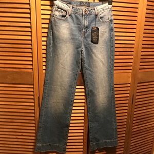 Lucky Brand Vintage Denim Relaxed Fit Wide Leg High Rise Light Washed Blue Jeans